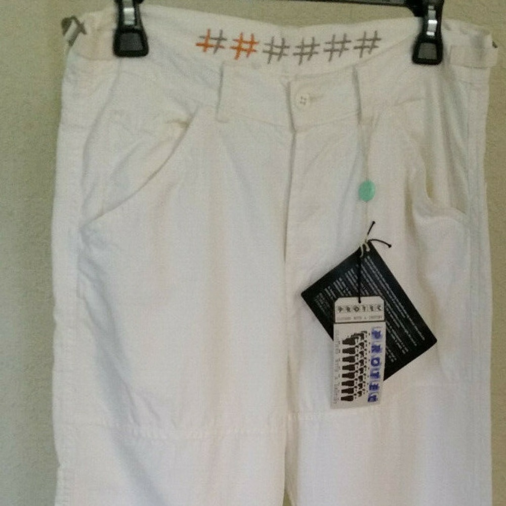 NEW Y2K W/TAG 40 WEFT SEATTLE  MENS COTTON PANTS MADE IN ITALY SIZE 32 WHITE